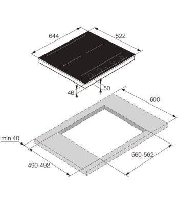 Asko HID654GC - Induktionskogeplade
