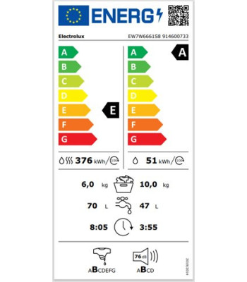 Electrolux EW7W6661S8 - Vaske/tørremaskine