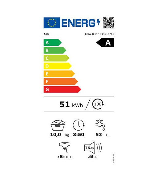 AEG LR624L14P - Frontbetjent vaskemaskine AEG LR624L14P - Frontbetjent vaskemaskine