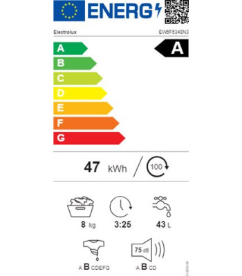 Electrolux EW6F5348N3 - Frontbetjent vaskemaskine