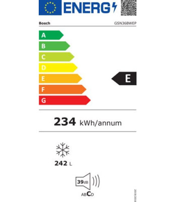 Bosch GSN36BWEP - Fritstående fryseskab