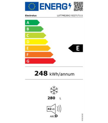 Electrolux LUT7ME28X2 - Fritstående fryseskab