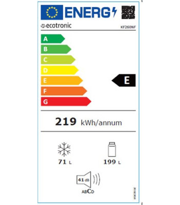 Ecotronic KF260NF - Fritstående kølefryseskab