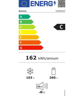 Siemens KG39N4ICF - Fritstående kølefryseskab