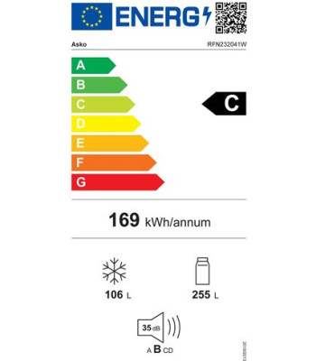 ASKO RFN232041W - Fritstående kølefryseskab