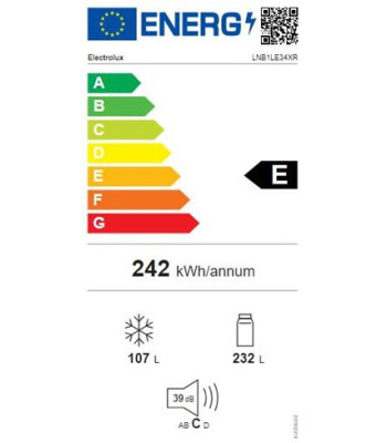 Electrolux LNB1LE34XR - Fritstående kølefryseskab
