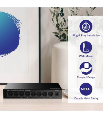 Strong switch 8 Gigabit ports metal - Switch