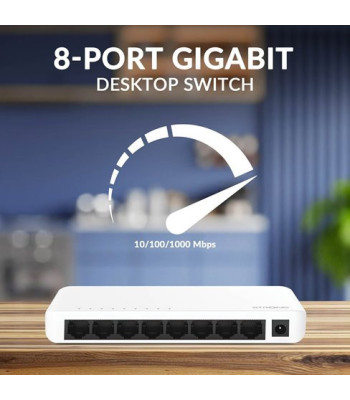 Strong switch 8 Gigabit ports plastic white - Switch