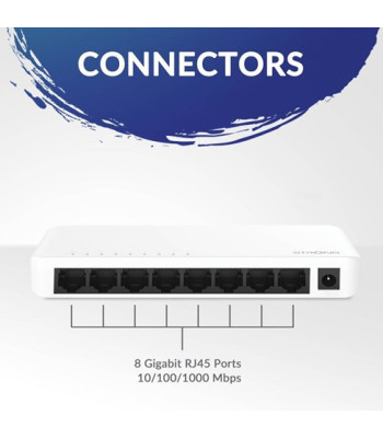 Strong switch 8 Gigabit ports plastic white - Switch