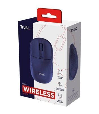 TRUST PRIMO WIRELESS MOUSE - MATT BLUE - Trådløs mus