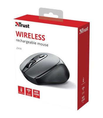 TRUST ZAYA WRL RCHRGABLE MOUSE BLK - Genopladelig mus