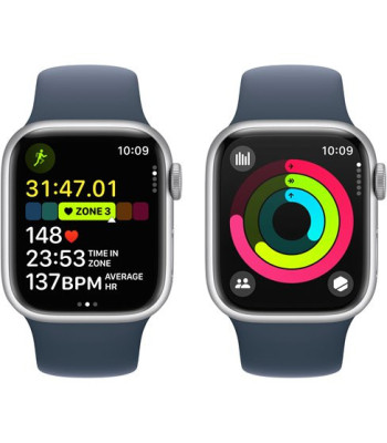 Watch Series 9 GPS 41mm Silver Aluminium Case / Storm Blue S