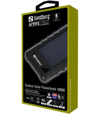 Sandberg Outdoor Solar Powerbank 16000 - Solcelle oplader