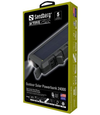 Sandberg Outdoor Solar Powerbank 24000 - Solcelle oplader