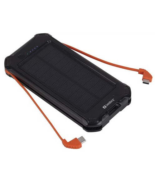 Sandberg 3-in-one Solar Powerbank 10000 mAh - Powerbank med Sandberg 3-in-one Solar Powerbank 10000 mAh - Powerbank med