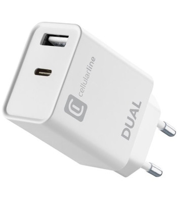 Cellularline 220V Dual Adapter Apple 20W - Adapter