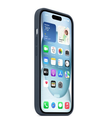 iPhone 15 Silicone Case with MagSafe - Storm Blue - MT0N3ZM/