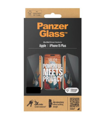 PanzerGlass Privacy Screen Protector iPhone 15 Plus Ultra-Wi