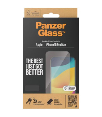 PanzerGlass Screen Protector iPhone 15 Pro Max - Classic Fit