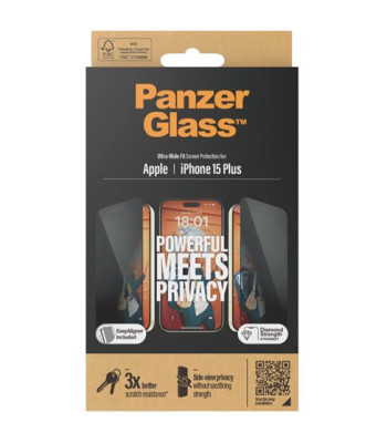 PanzerGlass Privacy Screen Protector iPhone 15 Plus - Ultra-