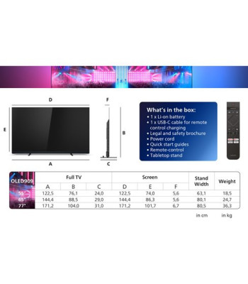 Philips 65OLED909/12 - OLED+ 4K Google TV med Ambilight