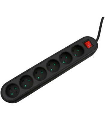 MicroConnect 6-way Danish Socket 3M Black