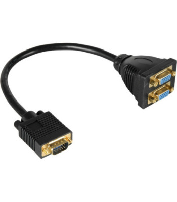 Y-splitter - VGA han til 2 x VGA hun (0