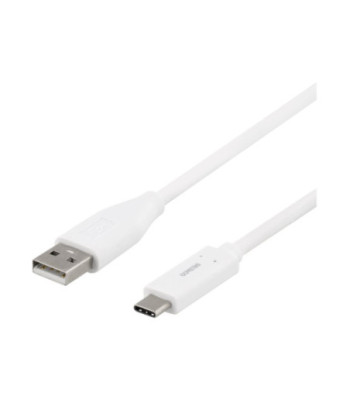 DELTACO USB 2.0 USB Type-C kabel 1m Hvid