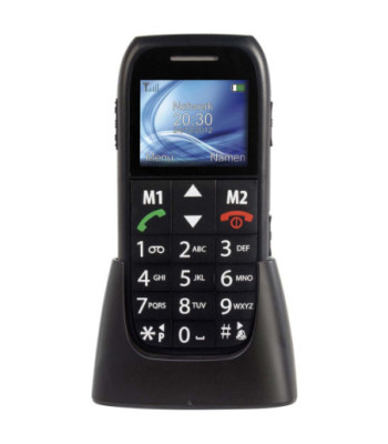 FM-7500 Enkel mobiltelefon til seniorer med SOS-panikknap sort