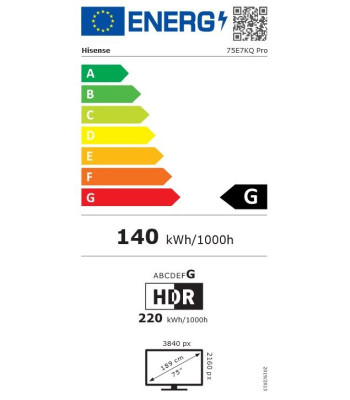 Hisense 75E7KQ PRO 75'' TV - SØLV