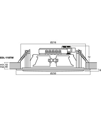 MONACOR 100V højttaler 15Wmax - EDL-118TW