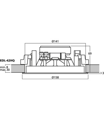 MONACOR 100V/8 Ohm HiFi-højttaler - EDL-42HQ