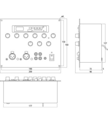 MONACOR Indbygningsmixer - MXT-52MP3