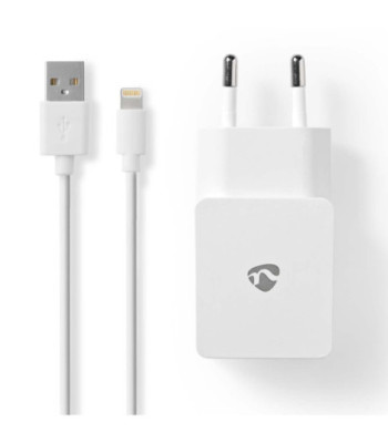 Vægoplader | 2.4 A | Løs Lightning kabel | Hvid