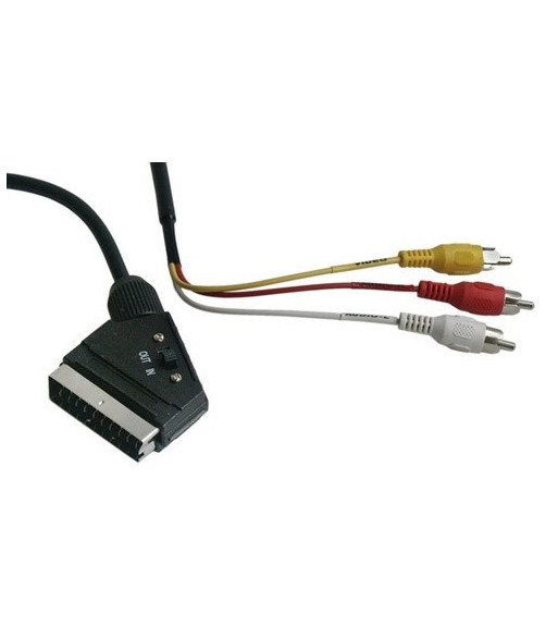 ASWO SCART/3 X PHONO kabel 2m MED OMSKIFTER ASWO SCART/3 X PHONO kabel 2m MED OMSKIFTER