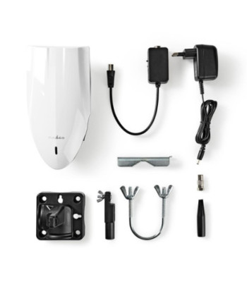 Udendørs HDTV-antenne | 0-50 km | Forstærkning 40 dB | FM/VHF/UHF | Hvid