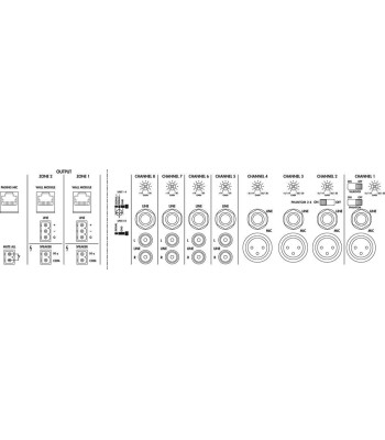 MONACOR 100V matrixforstærker 2x240W - PA-M224