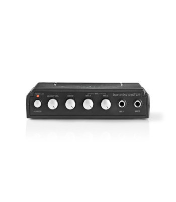 Karaoke Mixer-sæt | 2 mikrofoner medfølger | Sort