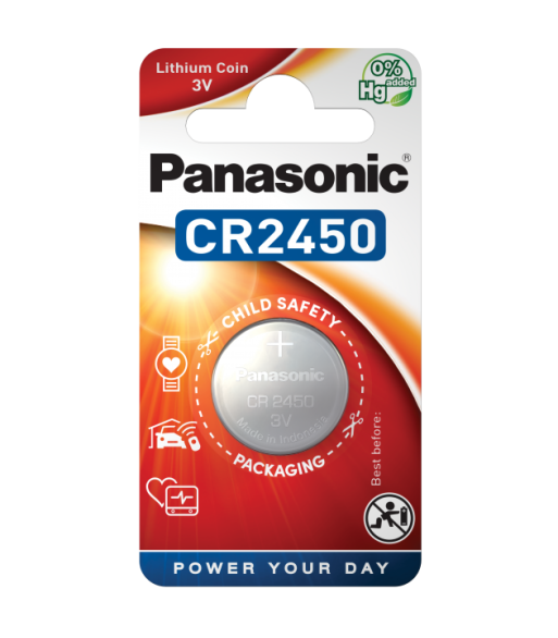 Panasonic CR2450L/1BP - batteri - CR2450 Panasonic CR2450L/1BP - batteri - CR2450