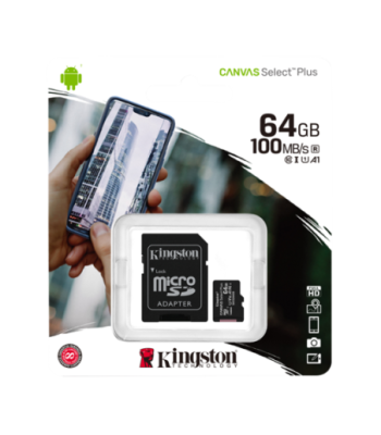 64GB Micro SD kort med adapter - Kingston