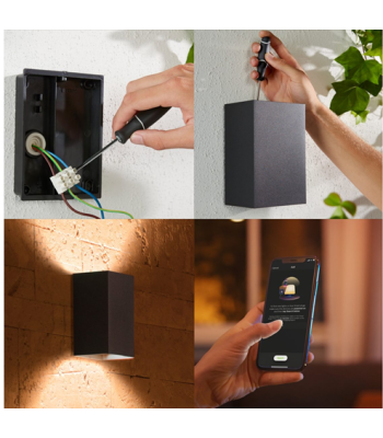 PHILIPS HUE RESONATE WCA SORT - VÆGLAMPE