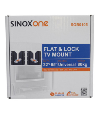 Sinox One TV vægbeslag. 22"-65". Sort