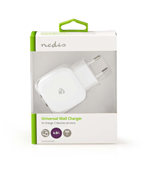 Vægoplader  Hurtigopladningsfunktion 2x USB-A