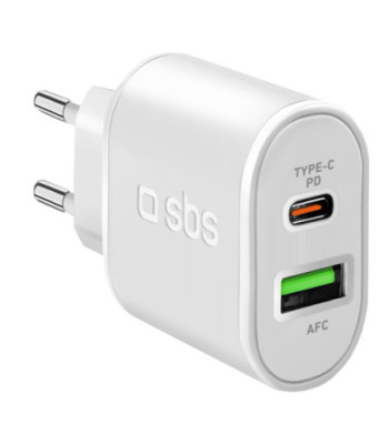 SBS 20W oplader. Hvid