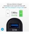 SBS USB C biloplader kit. 1A + 2.1A. 1m. Sort