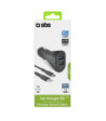 SBS USB C biloplader kit. 1A + 2.1A. 1m. Sort