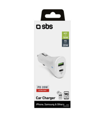 SBS 20W biloplader. Hvid