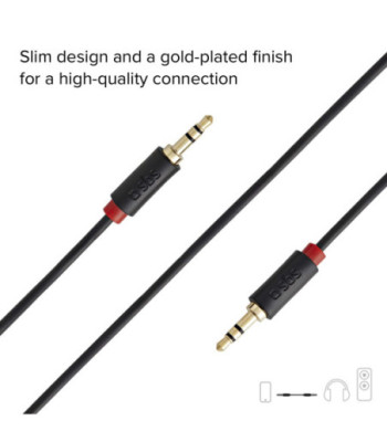 SBS mini jack kabel. 1,5m. Sort