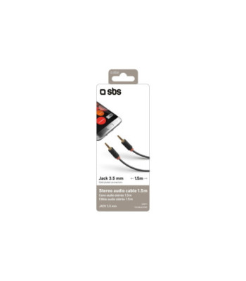 SBS mini jack kabel. 1,5m. Sort