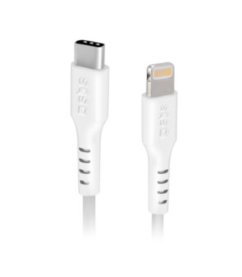 SBS USB C til Lightning kabel. 1m. Hvid